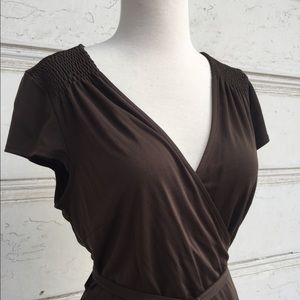 Dark Brown Loft Wrap Dress 10P